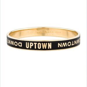 Kate Spade Go The Extra Mile Uptown Downtown Black & Gold Enamel Bracelet